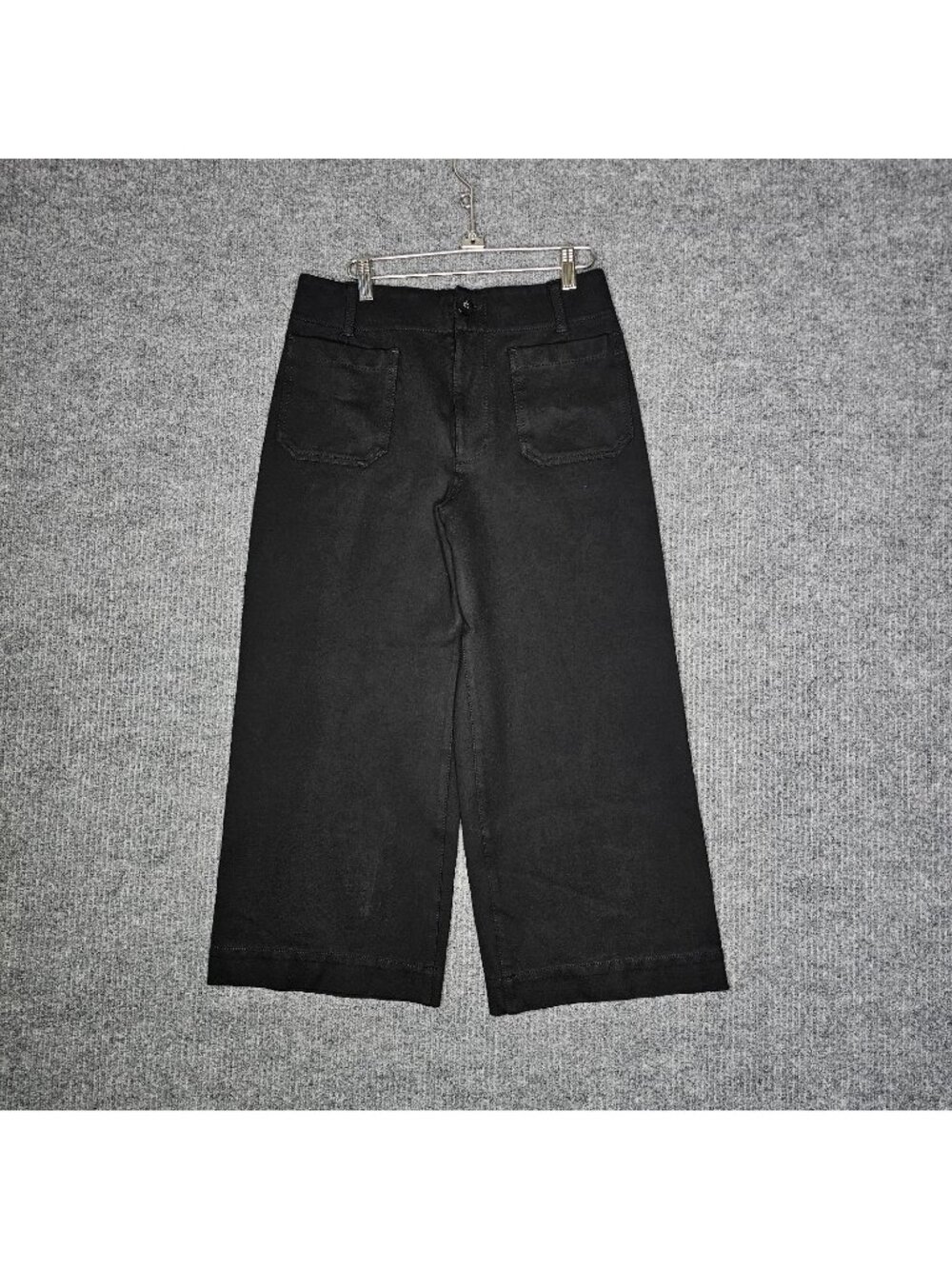 Maeve Colette Ponte Crop Wide-Leg Pants Womens 30 P Black Anthropologie